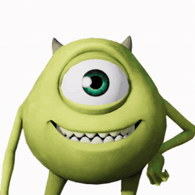 Mike From Monsters Inc With Single Eye And Horns GIF