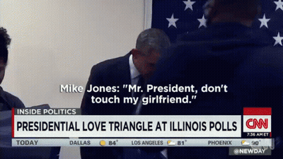 Mike Jones Says Mr President Don't Touch My Girlfriend On CNN GIF