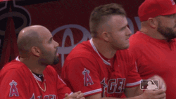 Mike Trout Arms Up  GIF