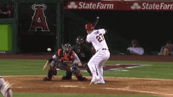 Mike Trout Cool Pitching Swing GIF