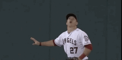 Mike Trout High Jump Catch GIF