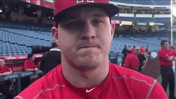 Mike Trout Hit By A Ball GIF