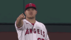 Mike Trout Pointing Over  GIF