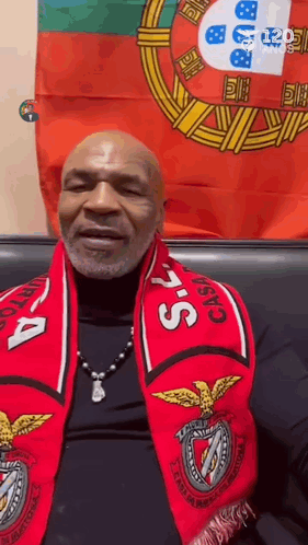 Mike Tyson Wearing Red Scarf GIF