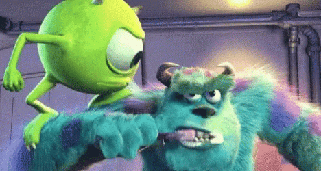 Mike Wazowski And Sulley Brushing His Teeth Meme GIF