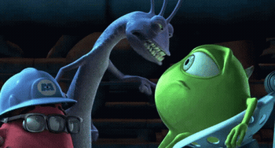 Mike Wazowski Blue Hard Hat Letter M GIF