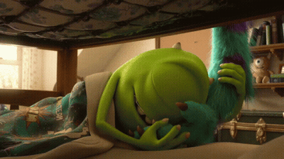 Mike Wazowski From Monsters Inc Laying In Bed GIF
