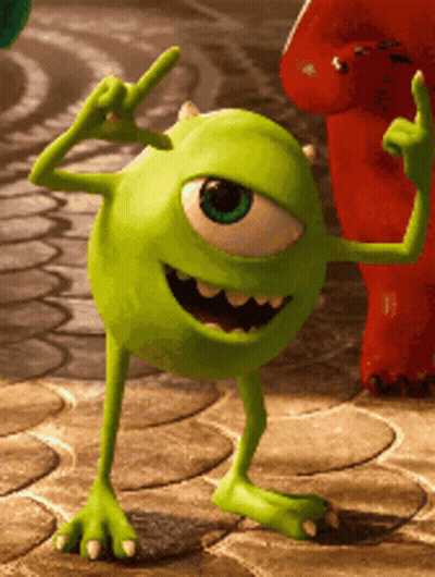 Mike Wazowski Giving Peace Sign GIF
