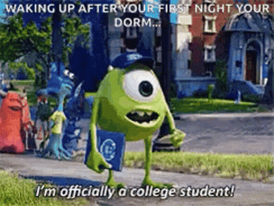 Mike Wazowski Waking Up Holding Book GIF