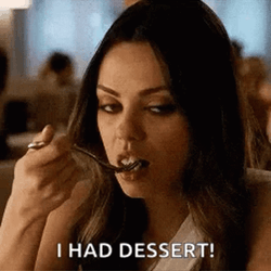 Mila Kunis Eating Dessert GIF