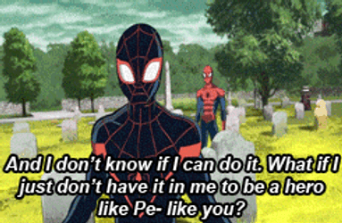 Miles Morales Spiderman Walking Out GIF