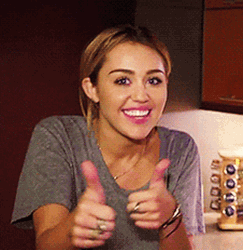 Miley Cyrus Giving Thumbs Up GIF