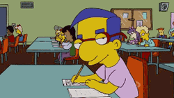 Milhouse Van Houten Flirty Eyebrows GIF