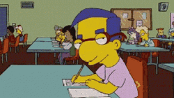 Milhouse Van Houten Flirty Eyebrows Up GIF