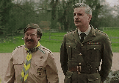 Military Man Next To Scout GIF
