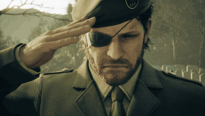 Military Man Saluting With Eye Patch And Fox Beret GIF