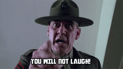 Military Man Saying You Will Not Laugh Pointing GIF