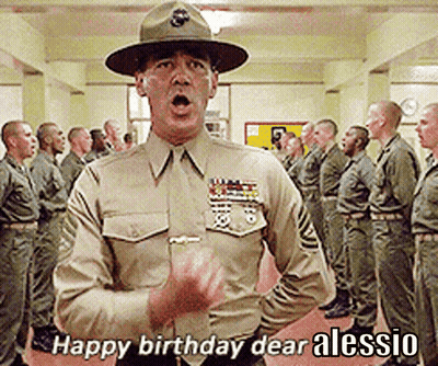 Military Man Says Happy Birthday Dear Alessio To Soldiers GIF