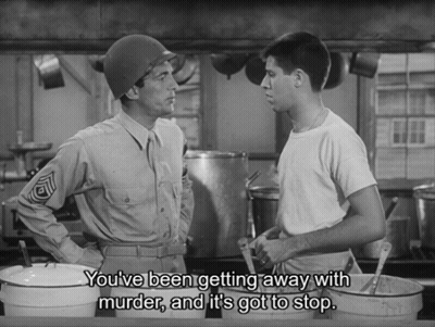 Military Man Talking In Kitchen Says You've Been Getting Away With Murder GIF