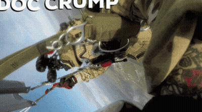 Military Uniform Man Flying With Doc Crump GIF