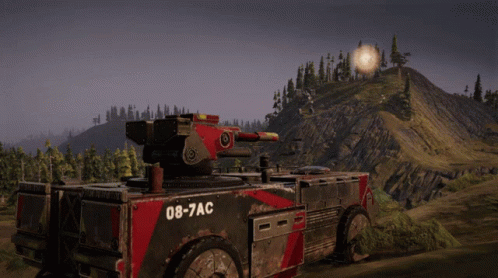Military Vehicle With 8 And 7 GIF