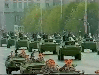 Military Vehicles Driving GIF
