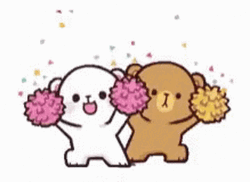 Milk And Mocha Bear Cheerleading Pompoms GIF