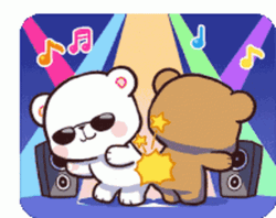 Milk And Mocha Bear Disco Dancing GIF