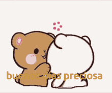 Milk And Mocha Bear Kiss Buenos Dias Amor GIF