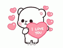 Milk And Mocha Bear Pink Heart GIF