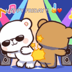 Milk And Mocha Dancing Happy Friday GIF