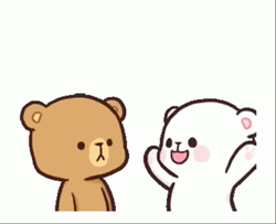 Milk And Mocha Happily Hugging GIF