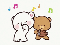 Milk And Mocha Playing Music GIF