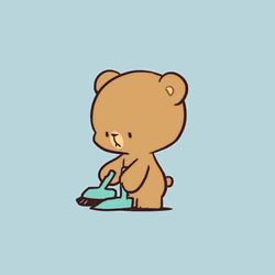 Milk And Mocha Sticker Sweeping GIF