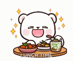 Milk Bear Eating Fruits Lunch Time  GIF