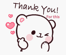 Milk Bear Finger Heart Thank You So Much GIF