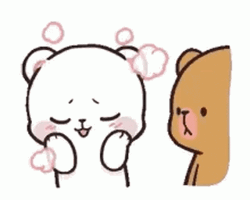Milk Blushing And Mocha Staring GIF