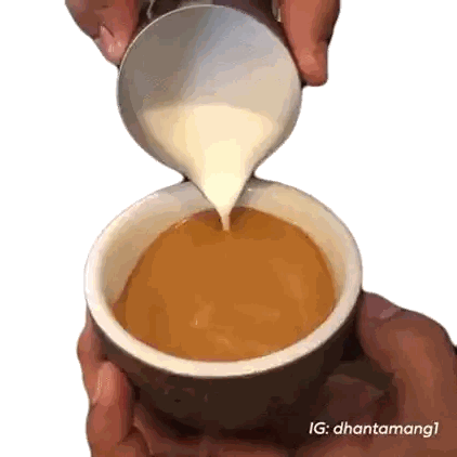 Milk Poured Into Coffee Sticker