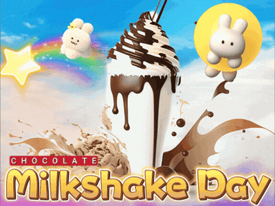 Milkshake Day Poster With Chocolate Milkshake and Whipped Cream