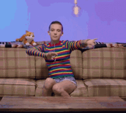 Millie Bobby Brown Dabbing Gesture GIF