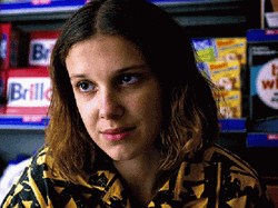 Millie Bobby Brown Looking Intently GIF