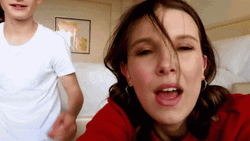 Millie Bobby Brown With Noah Schnapp GIF
