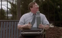 Milton Office Space Holding Thermos GIF