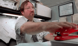 Milton Office Space Red Stapler Face Swap GIF