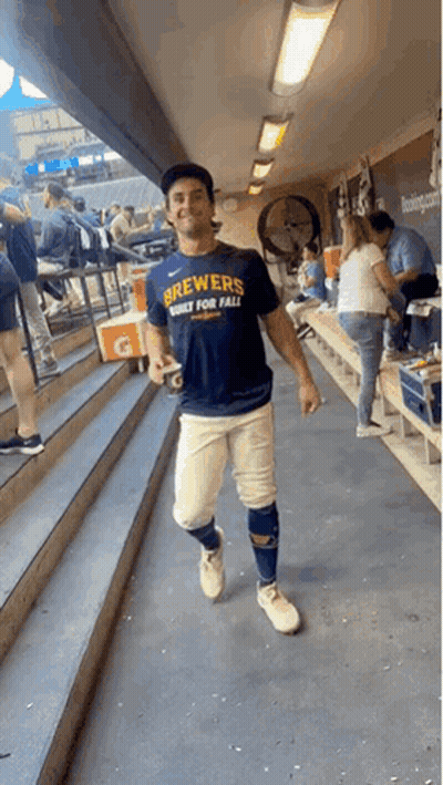 Milwaukee Brewers Logo On Blue GIF