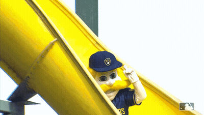 Milwaukee Brewers Mascot On Slide GIF