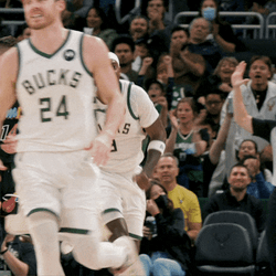 Milwaukee Bucks Bobby Portis Shoulder Bump GIF