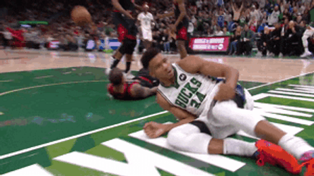 Milwaukee Bucks Giannis Antetokounmpo Sitting On Floor GIF
