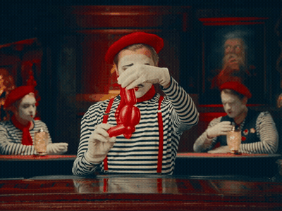 Mime Holding Red Balloon GIF