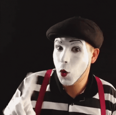 Mime Man In Black Hat And Suspenders GIF